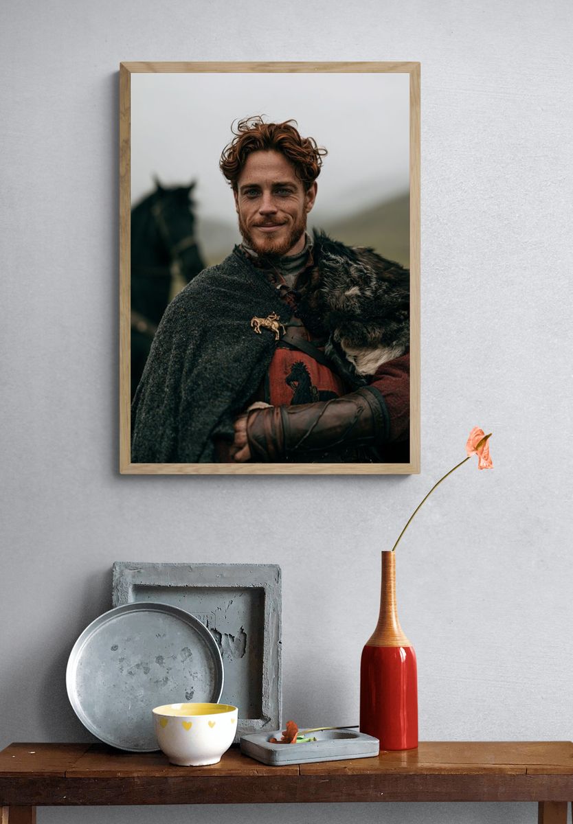 Medieval Warrior Portrait Print. — room view 3