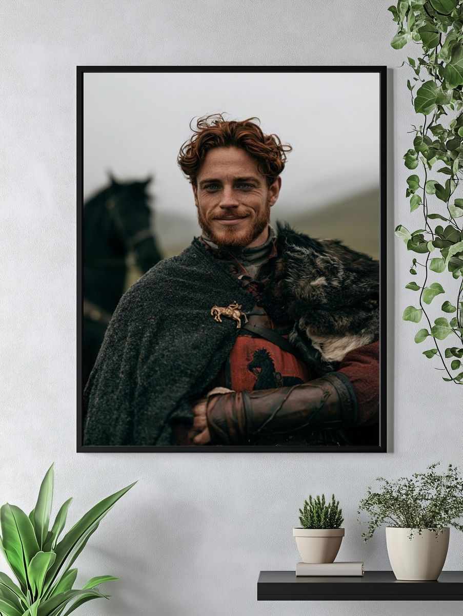 Medieval Warrior Portrait Print. — room view 4