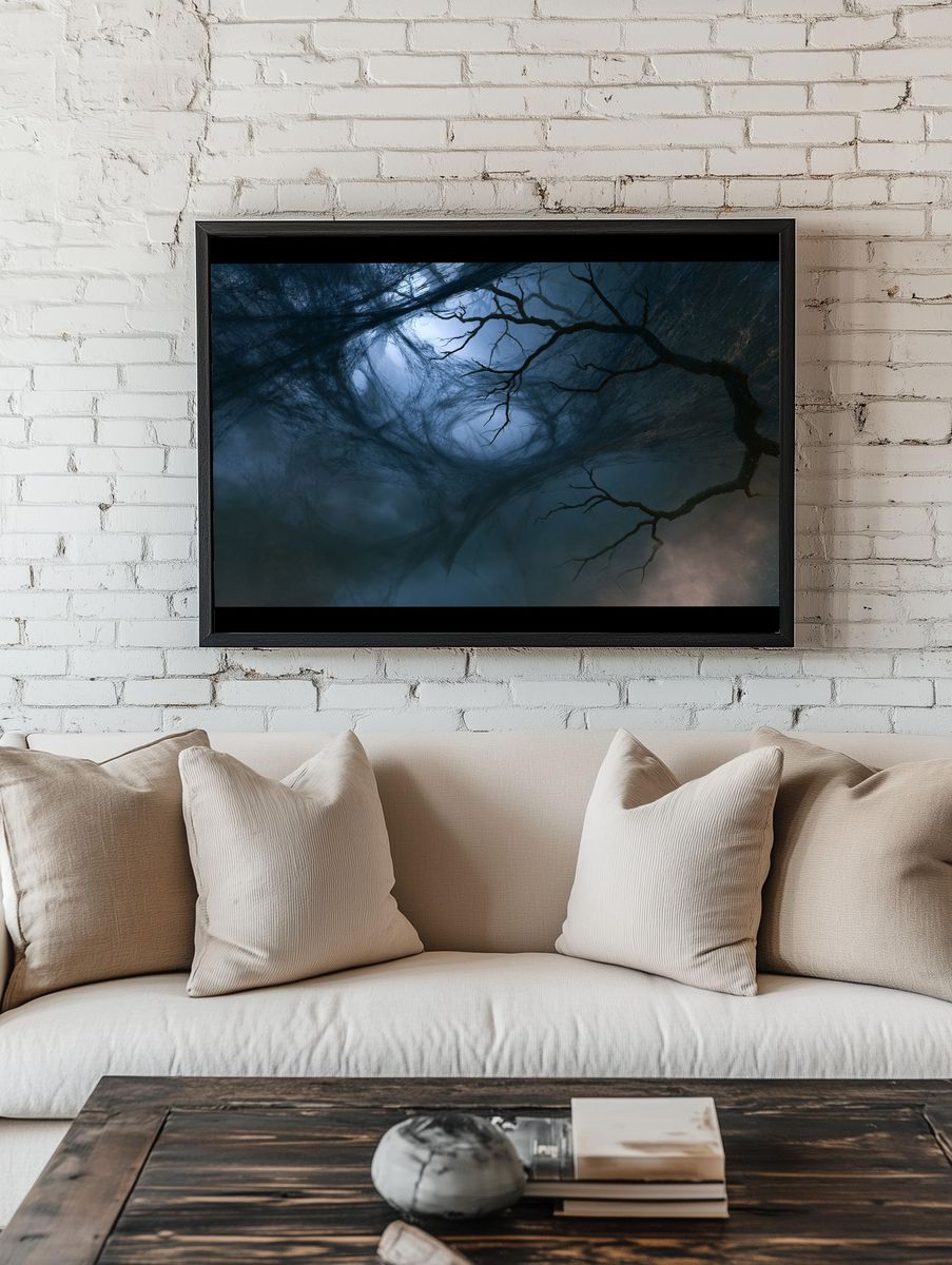 Moonlit Forest Canopy Poster. — room view 1