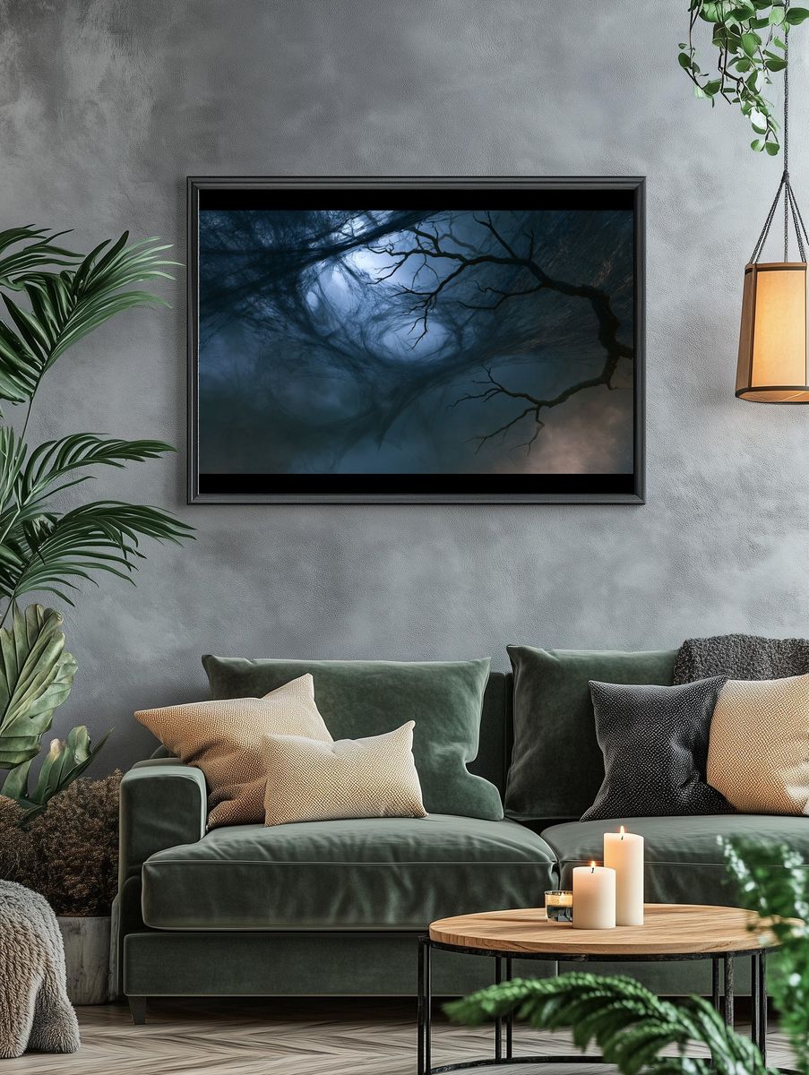 Moonlit Forest Canopy Poster. — room view 4