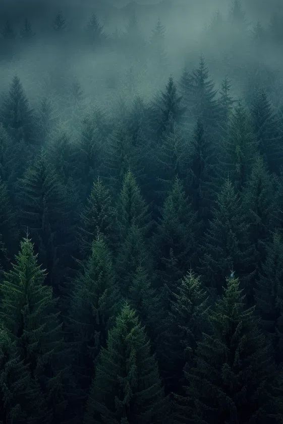 Misty Forest at Dawn Poster. poster detail