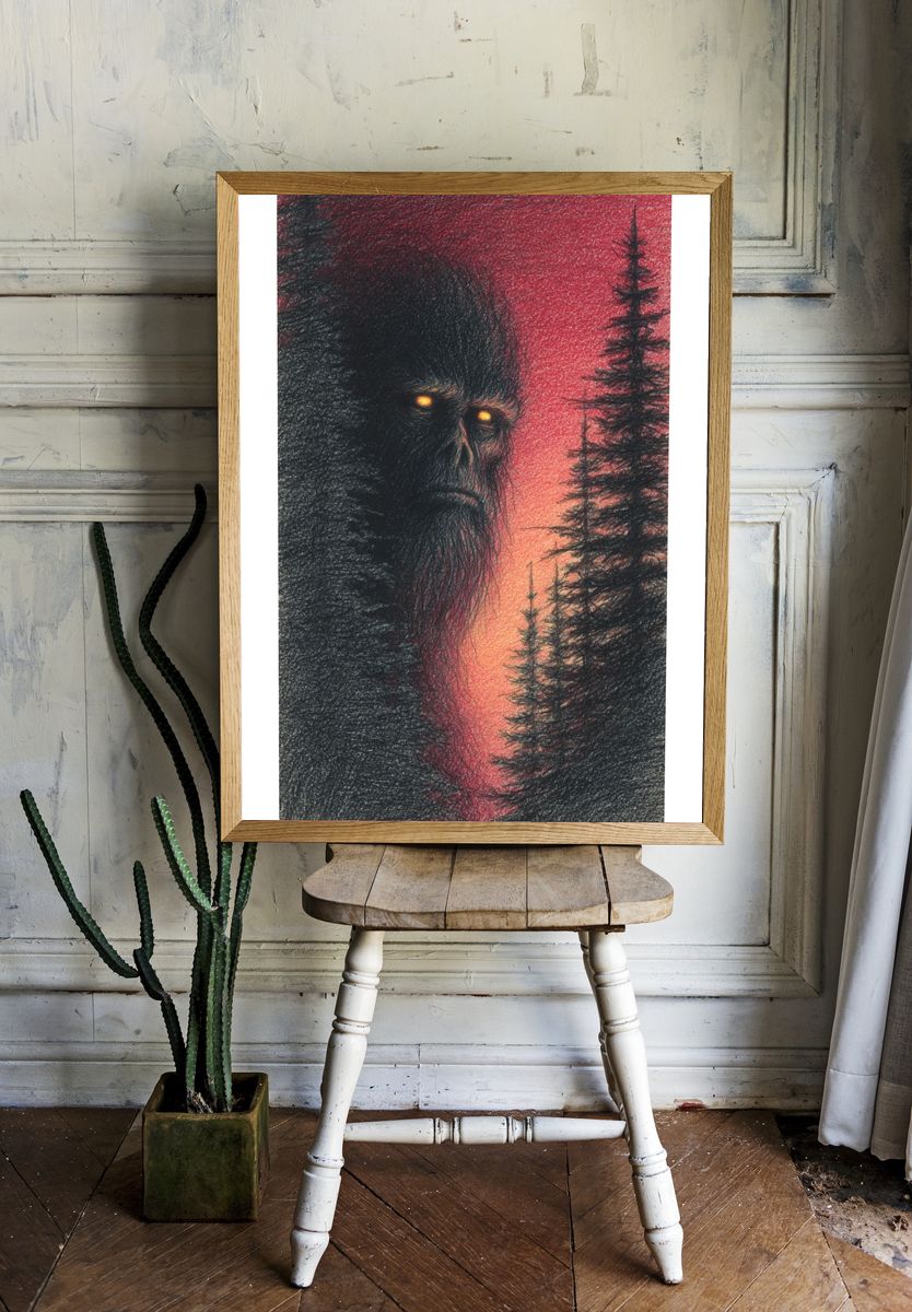 Mysterious Forest Guardian — Fine Art Print room preview