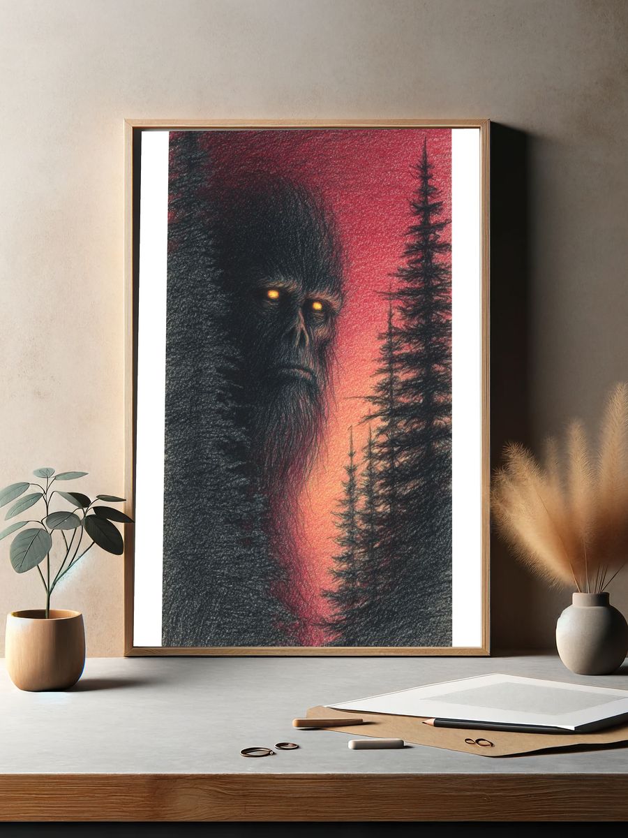 Mysterious Forest Guardian — Fine Art Print. — room view 2