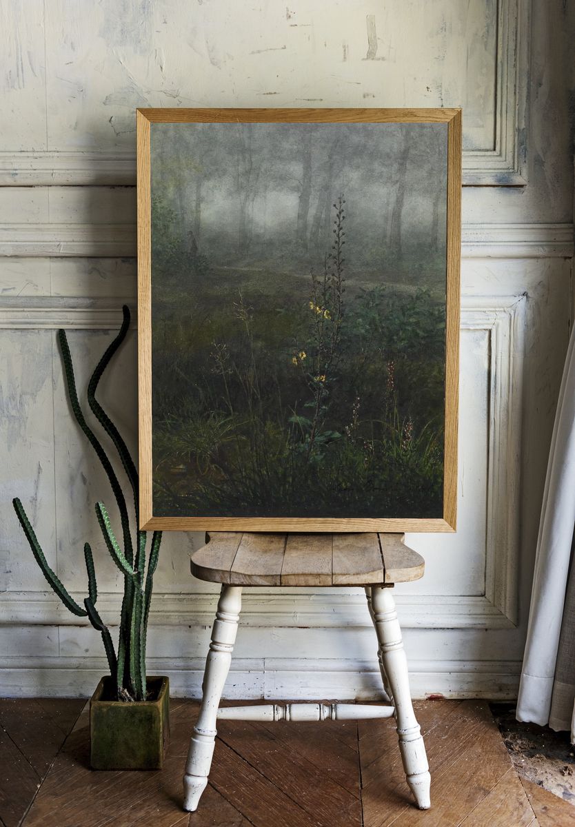 Misty Forest Landscape Poster. — room view 1