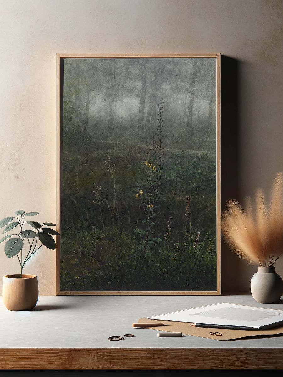 Misty Forest Landscape Poster. — room view 2