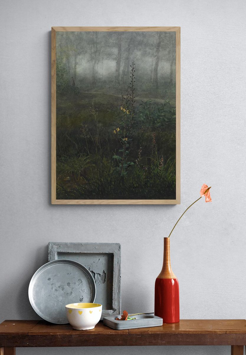 Misty Forest Landscape Poster. — room view 3