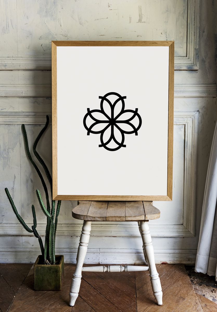Minimal Floral Emblem Print. — room view 1