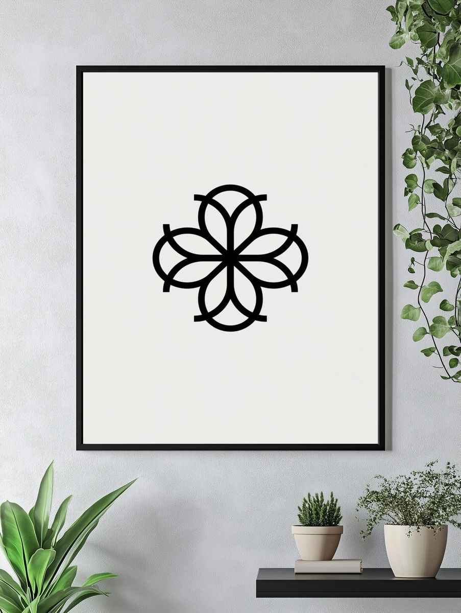 Minimal Floral Emblem Print. — room view 4