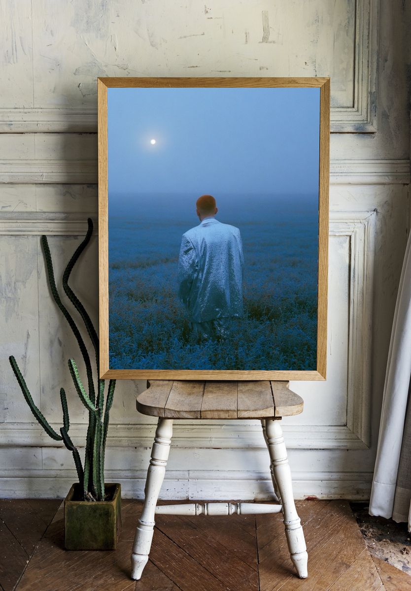 Moonlit Field Portrait Print. — room view 1