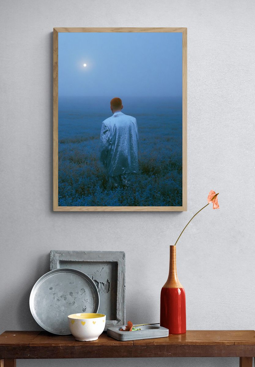 Moonlit Field Portrait Print. — room view 3