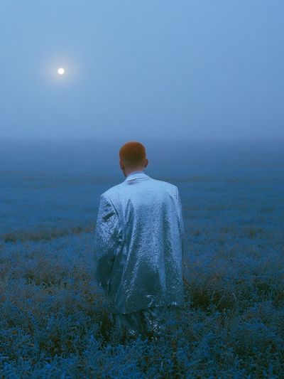 Moonlit Field Portrait Print. poster