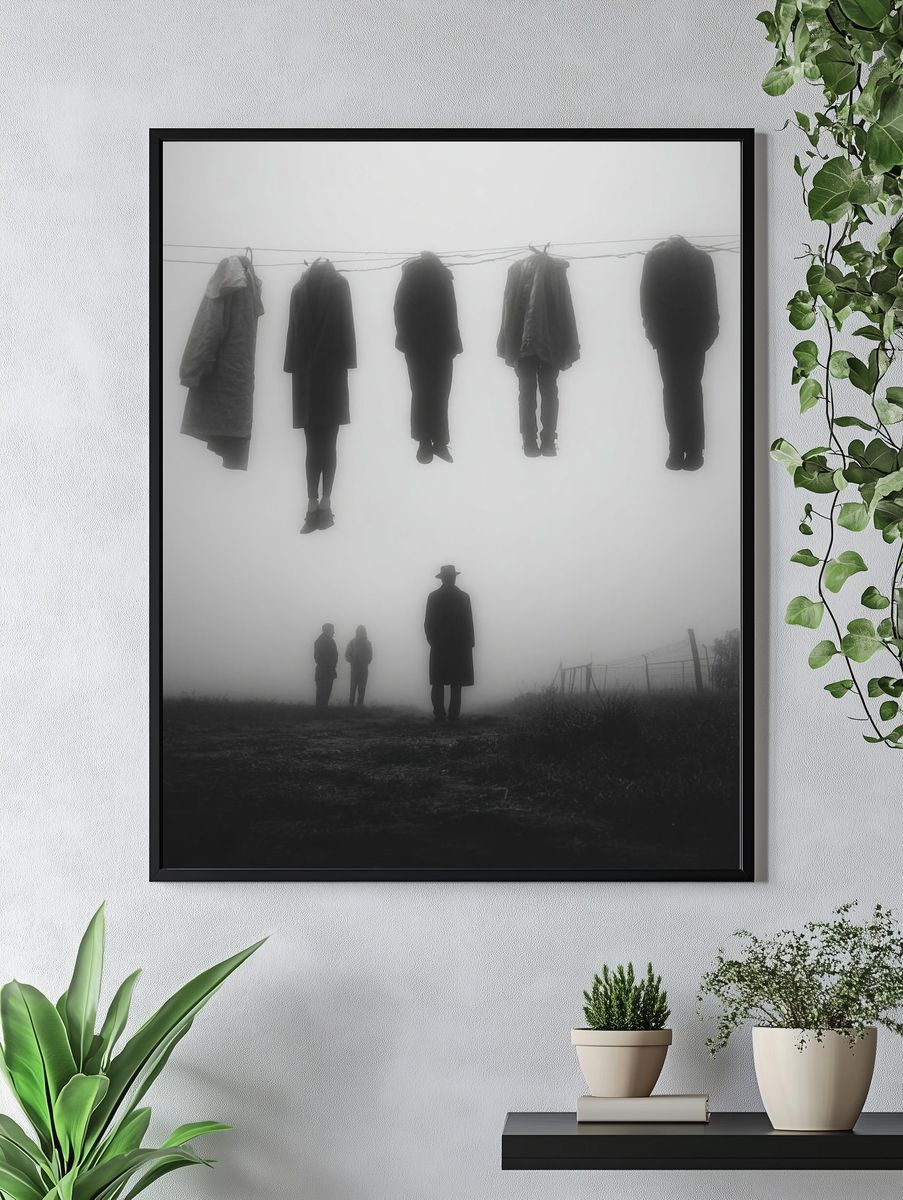 Mysterious Figures in Fog — Fine Art Print. — room view 4