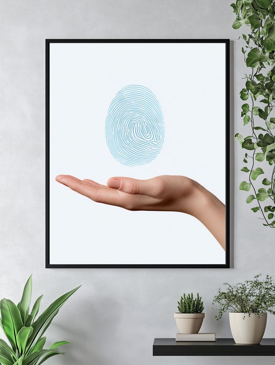Floating Fingerprint Minimalist Print. — room view 4