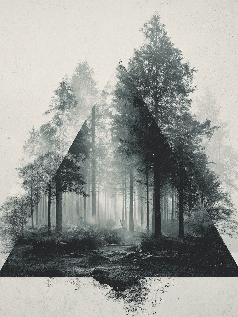 Misty Forest Triangle Poster. poster detail