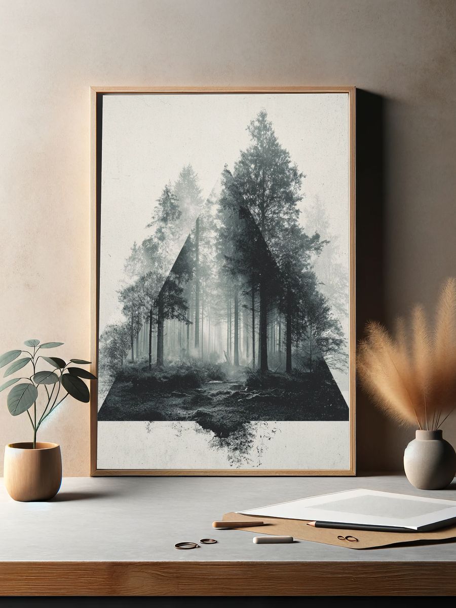 Misty Forest Triangle Poster. — room view 2