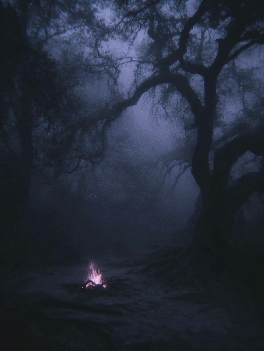 Mysterious Forest at Night — Photography Print. poster detail