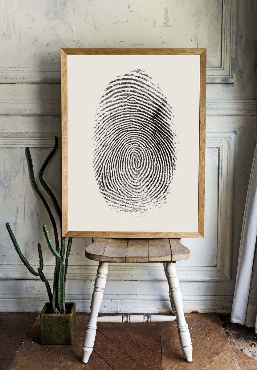 Fingerprint Minimalist Print. room preview