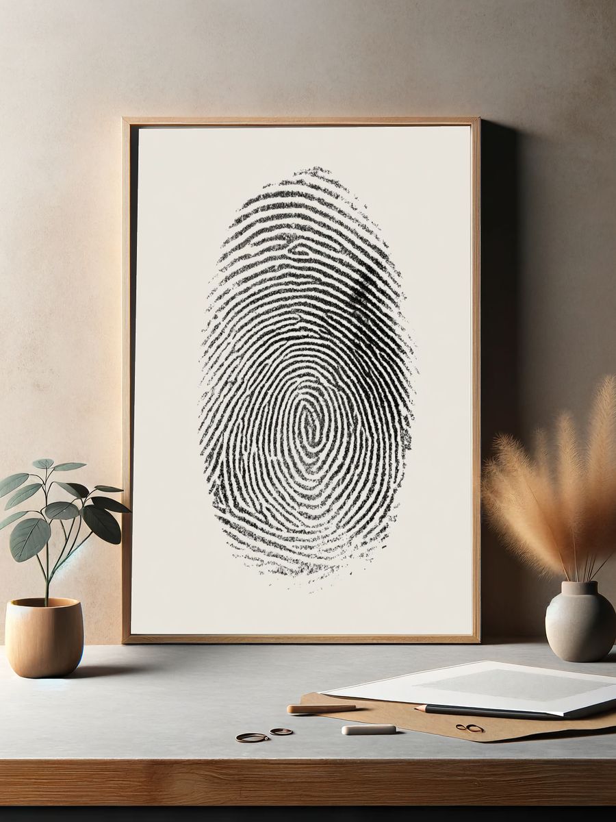 Fingerprint Minimalist Print. — room view 2