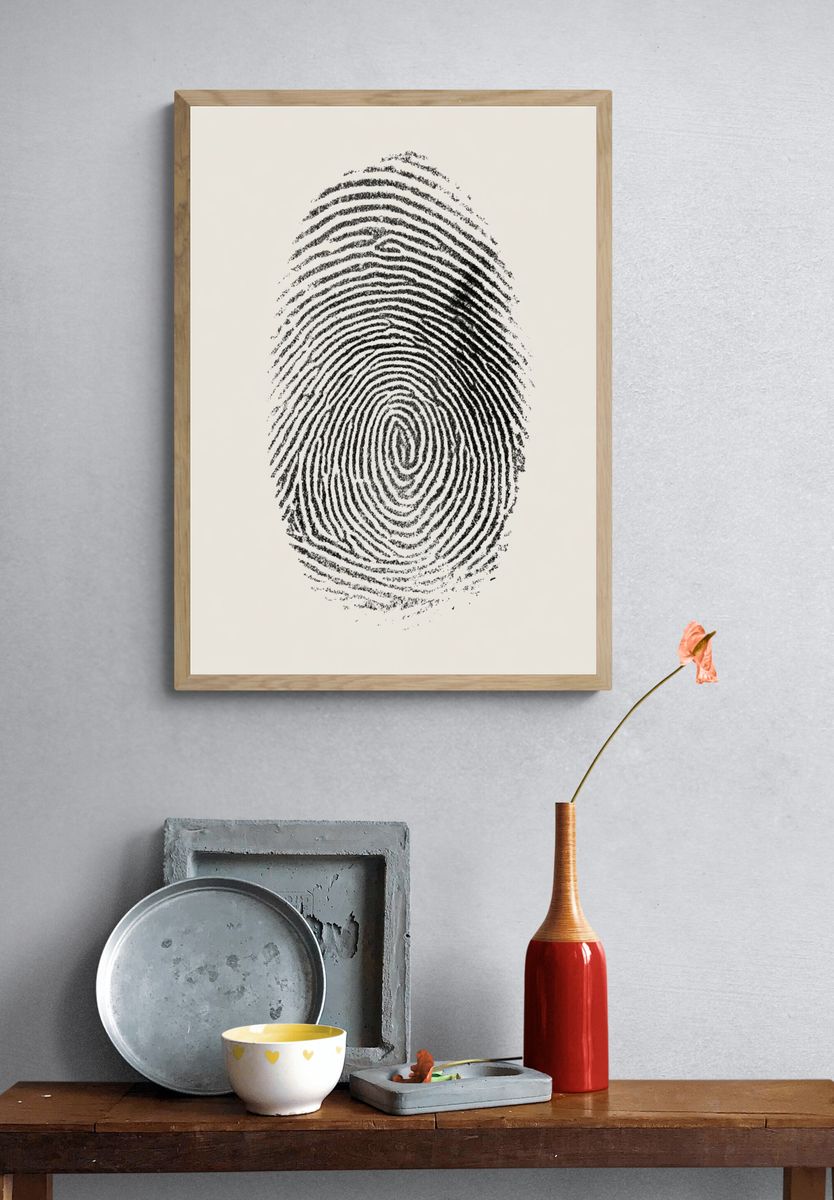 Fingerprint Minimalist Print. — room view 3