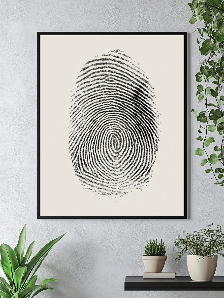 Fingerprint Minimalist Print. — room view 4