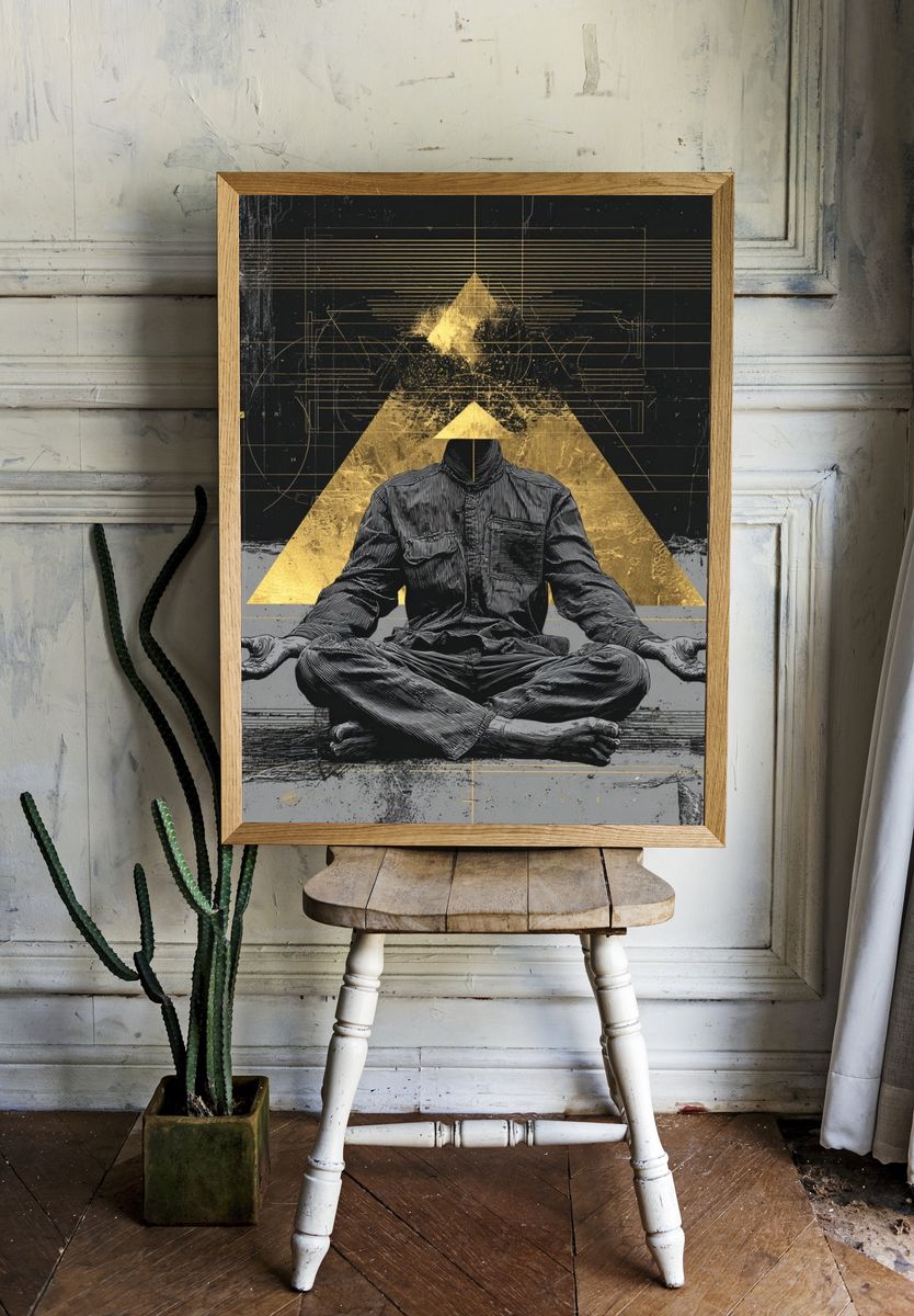 Meditative Figure — Abstract Print room preview