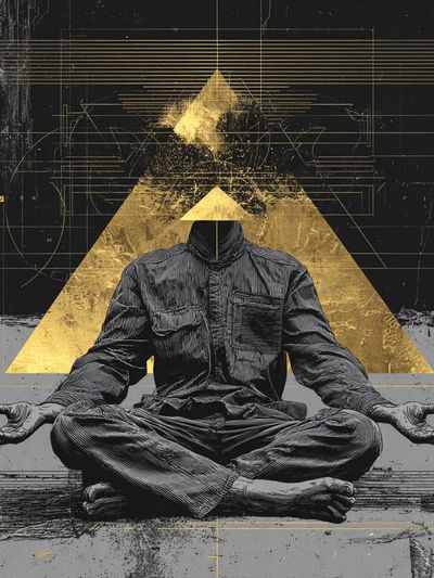 Meditative Figure — Abstract Print. poster