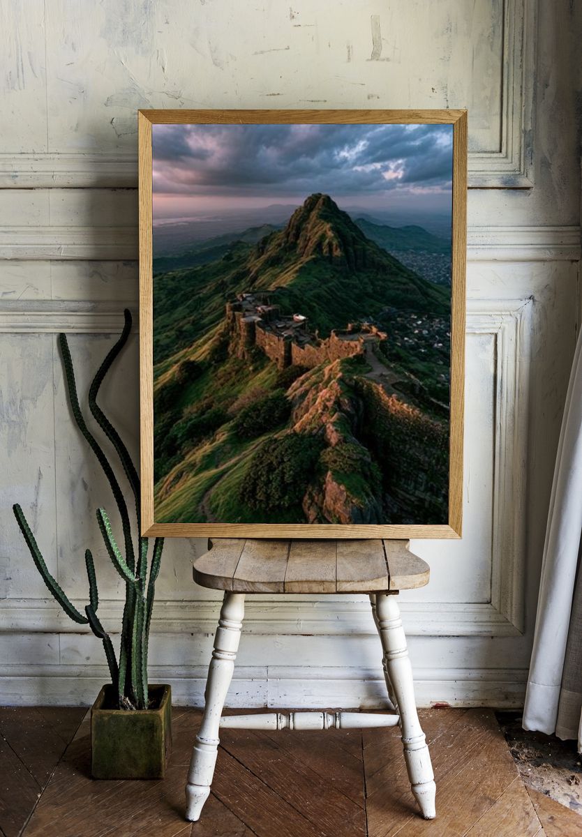 Mountain Fortress Landscape Poster. room preview
