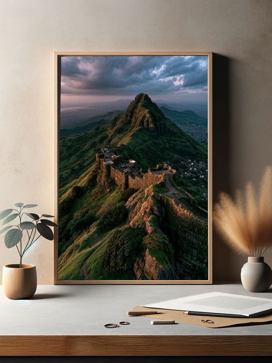 Mountain Fortress Landscape Poster. — room view 2