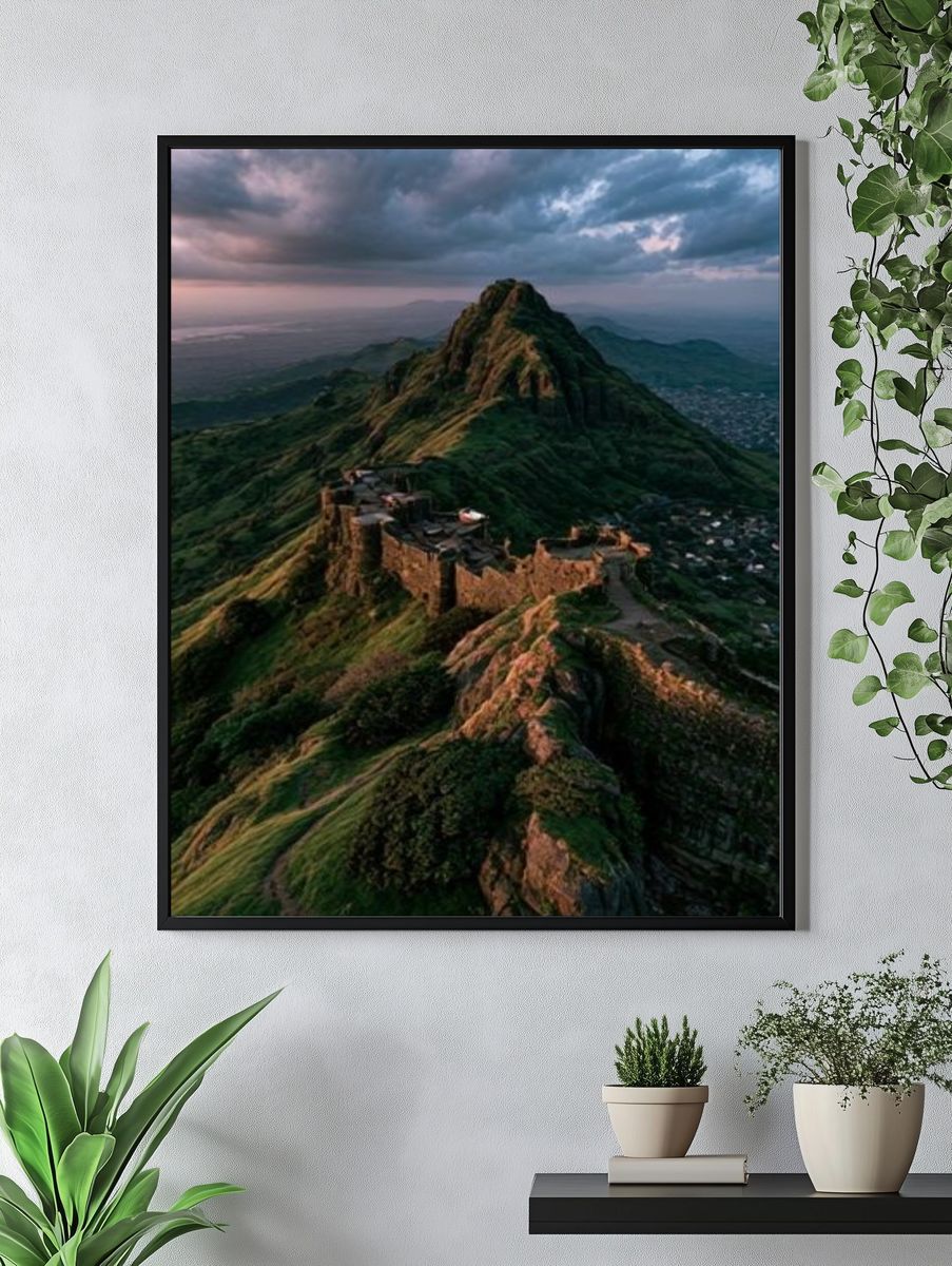 Mountain Fortress Landscape Poster. — room view 4
