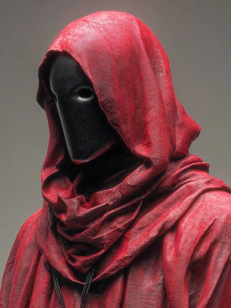Mysterious Figure in Red — Art Print. poster detail