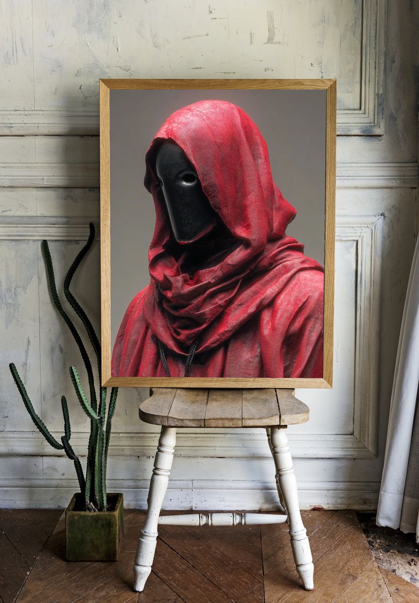 Mysterious Figure in Red — Art Print room preview