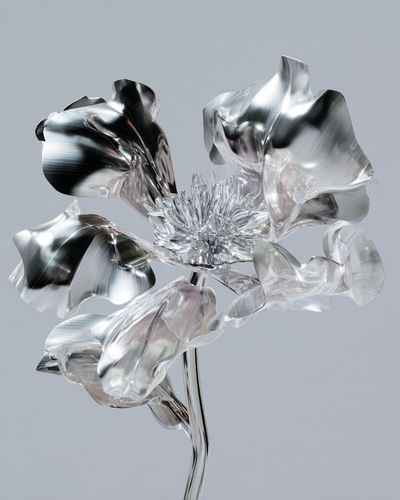 Metallic Flower Sculpture Poster. poster print