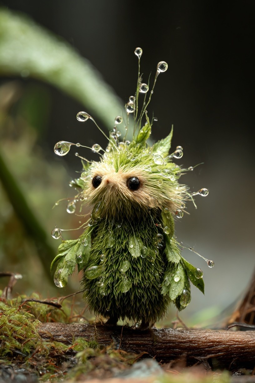 Whimsical Moss Creature — Illustration Print. poster detail