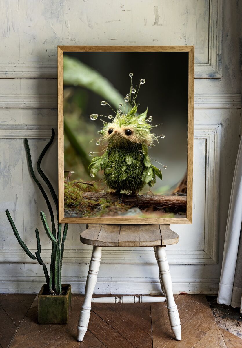 Whimsical Moss Creature — Illustration Print room preview