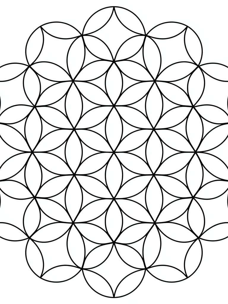 Sacred Geometry Flower of Life Print. poster — minimalist art
