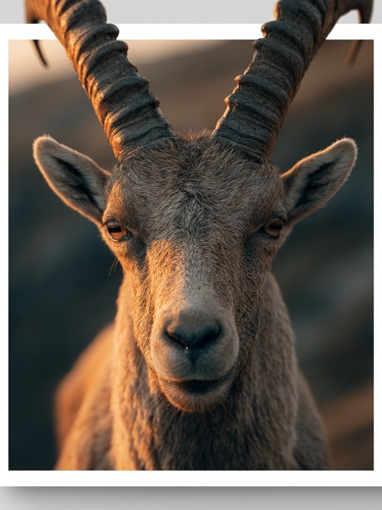 Mountain Goat Portrait Poster. poster detail