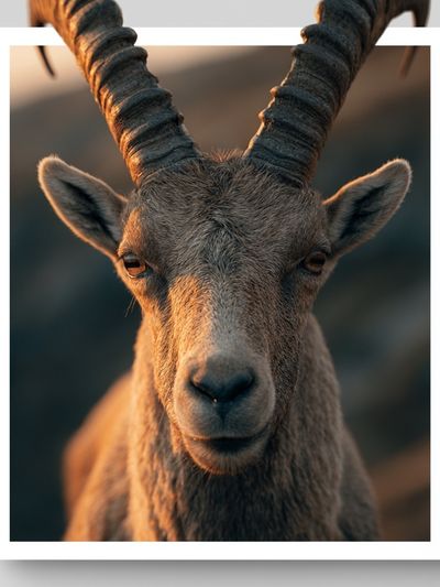 Mountain Goat Portrait Poster. poster