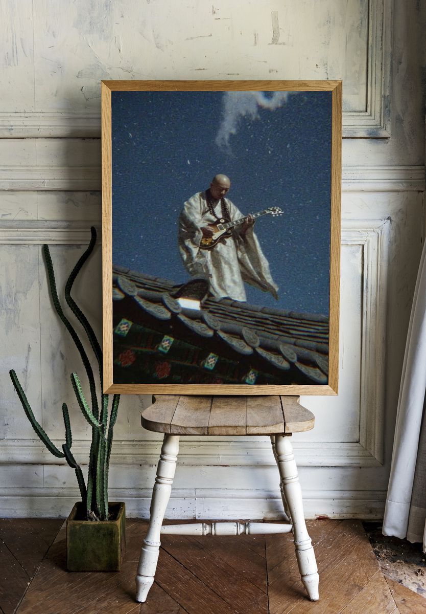 Monk Playing Guitar — Surreal Print room preview