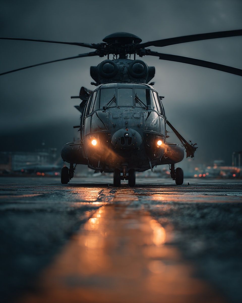 Military Helicopter Landing Poster. poster — photography art