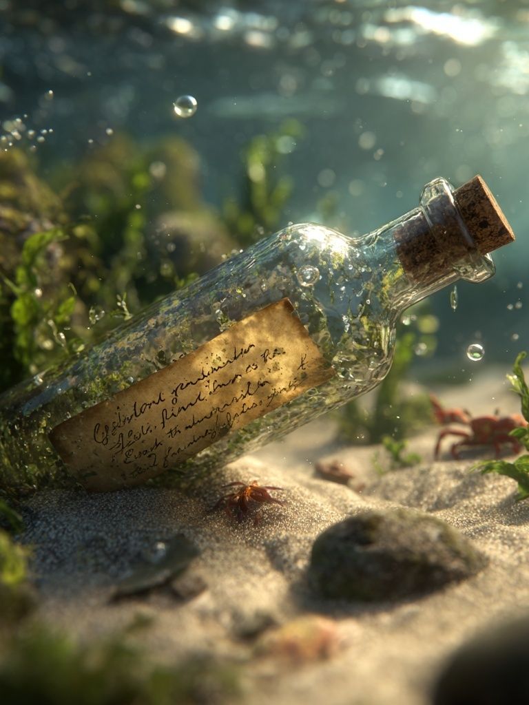 Message in a Bottle — Underwater Photography Print. poster detail