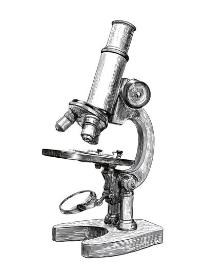 Vintage Microscope Line Art Poster. poster