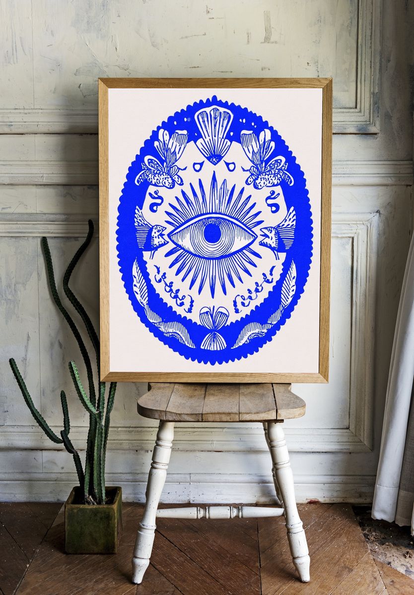 Mystical Eye Illustration Poster room preview