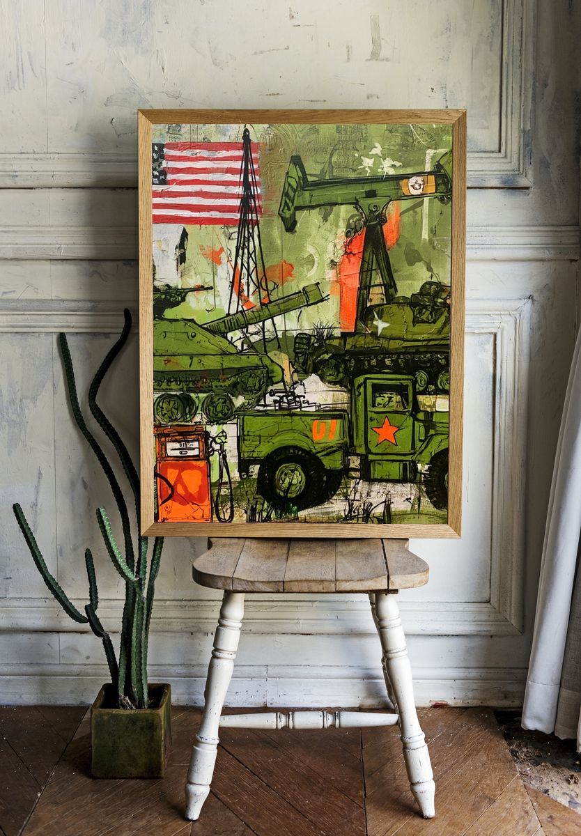 Military Vehicles Pop Art Poster. room preview