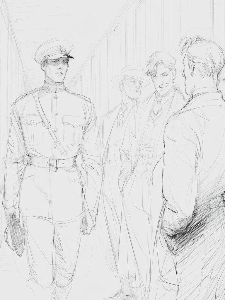 Military Officers Sketch Poster. poster detail