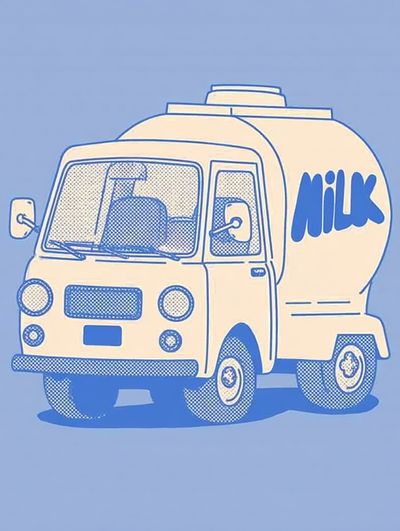 Milk Truck Illustration Poster. poster