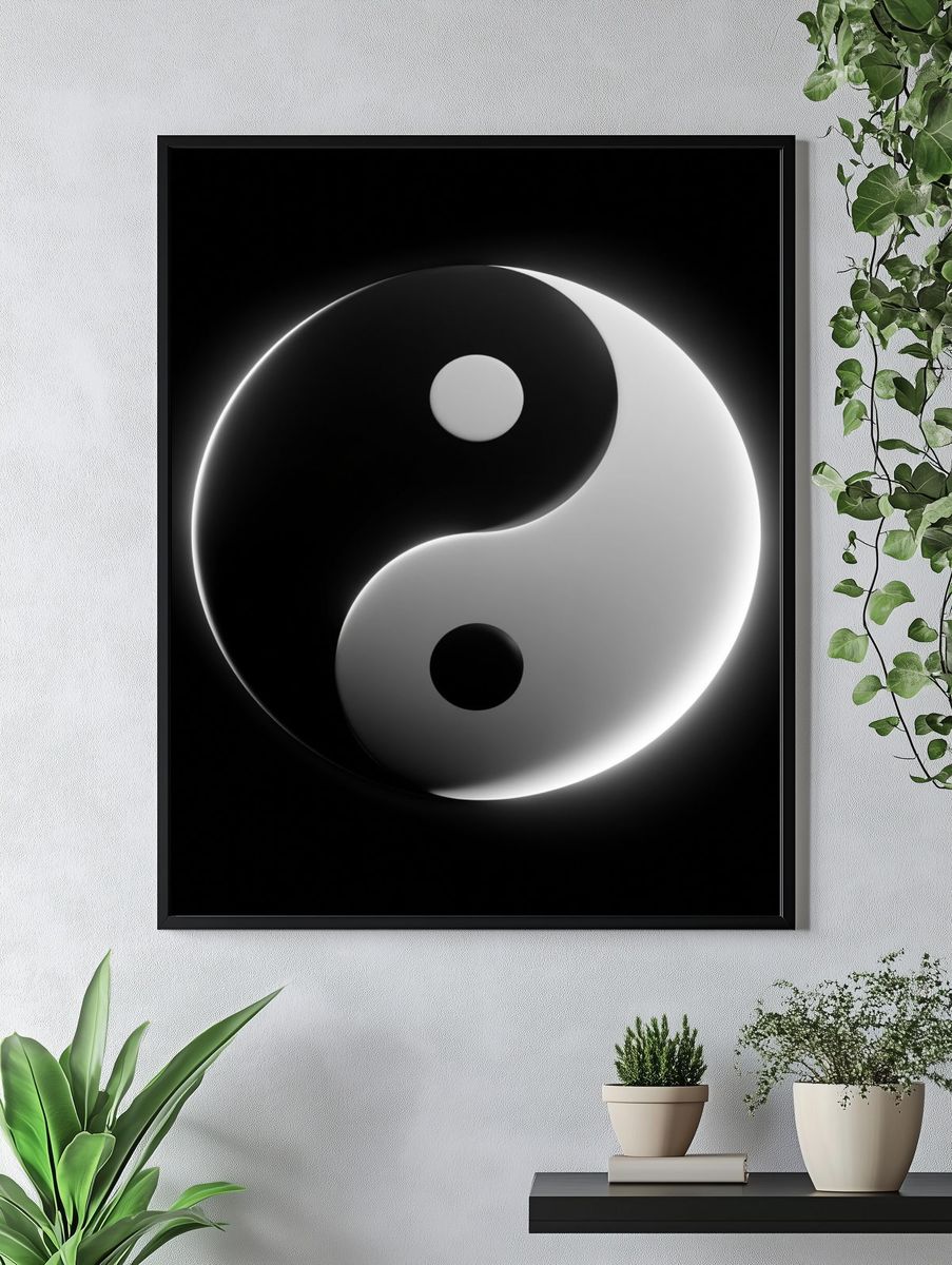 Yin Yang Minimalist Poster. — room view 4