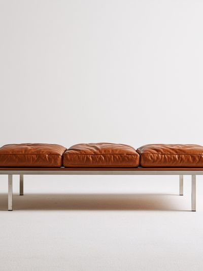 Minimalist Leather Bench Poster. poster