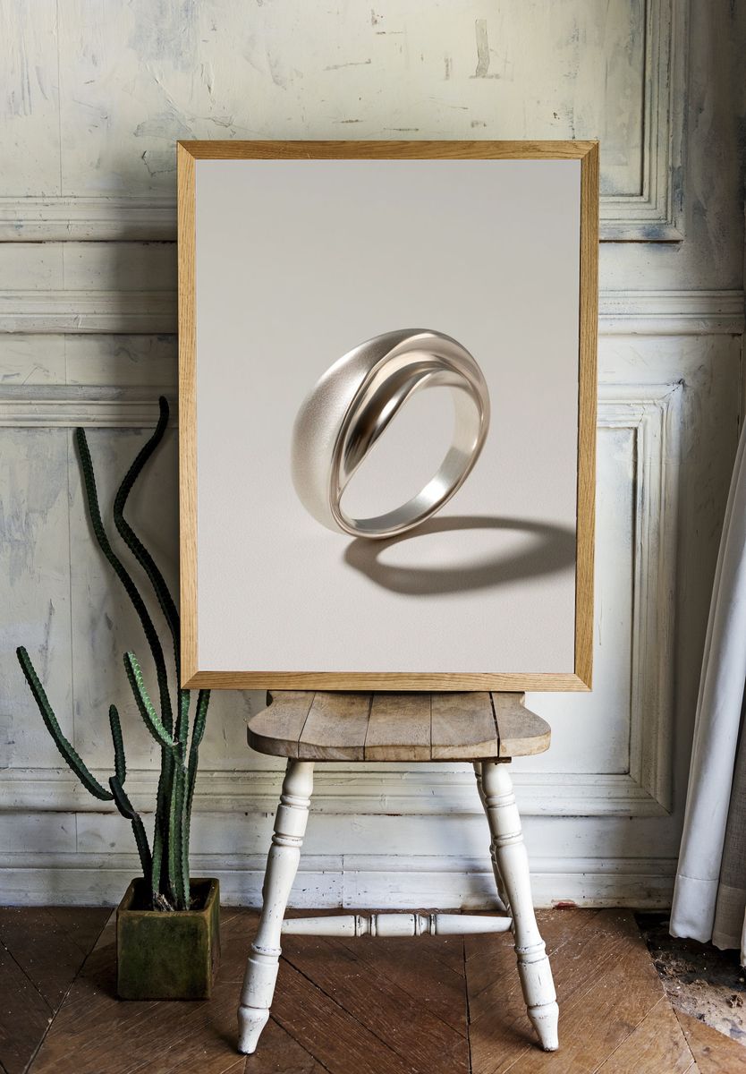Silver Ring Minimalist Print. — room view 1