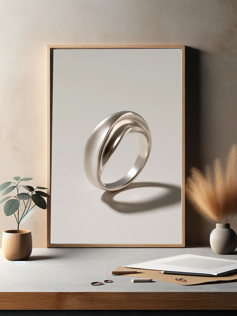 Silver Ring Minimalist Print. — room view 2