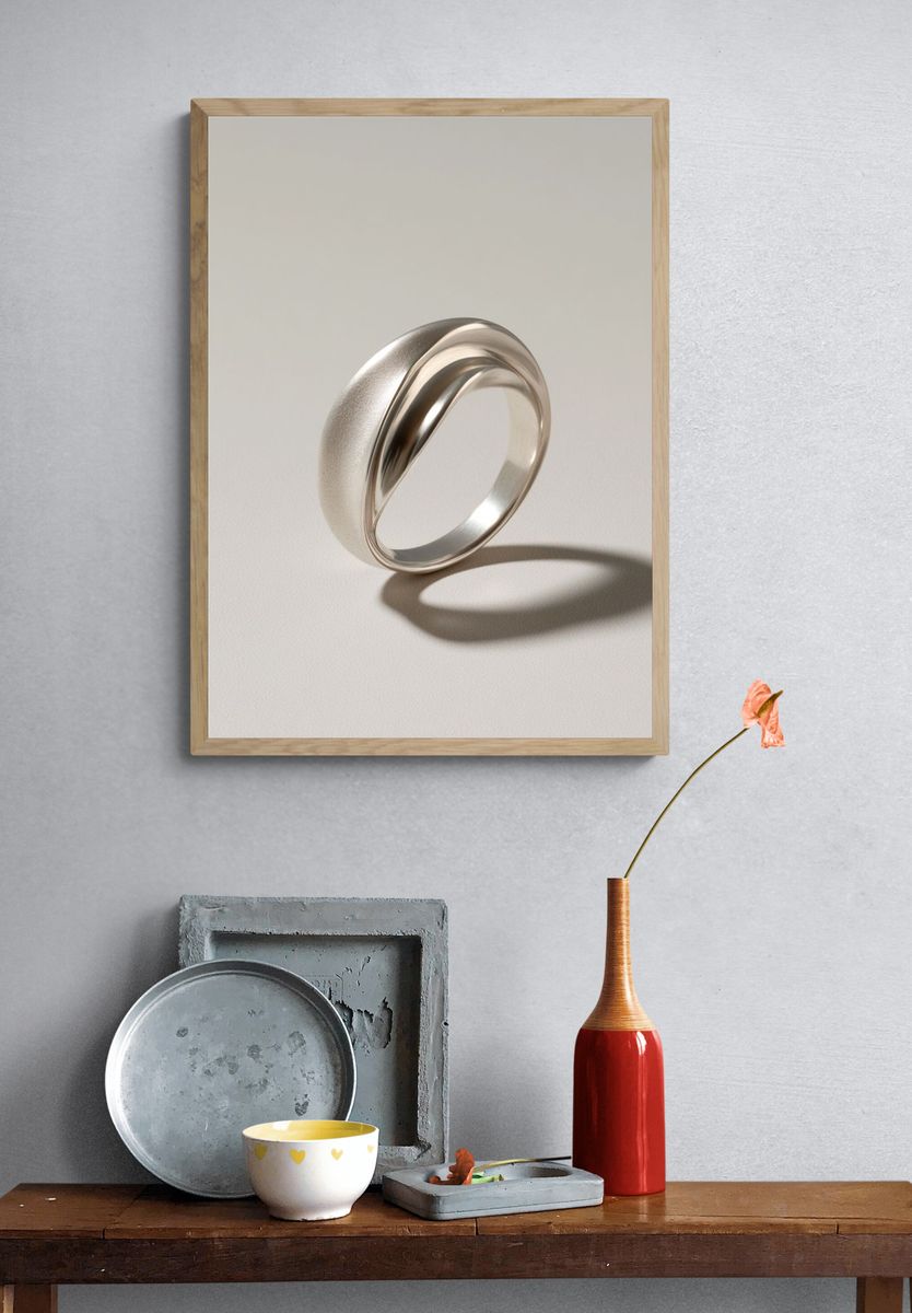 Silver Ring Minimalist Print. — room view 3